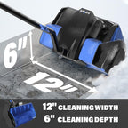 SOYUS Cordless Snow Shovel, 20V Electric Snow Blower, 12-Inch Clearing Width & 20-Ft Snow Throw, with LED Spotlight and Adjustable Front Handle (4.0Ah Battery, Quick Charger and Dust Cover Included)