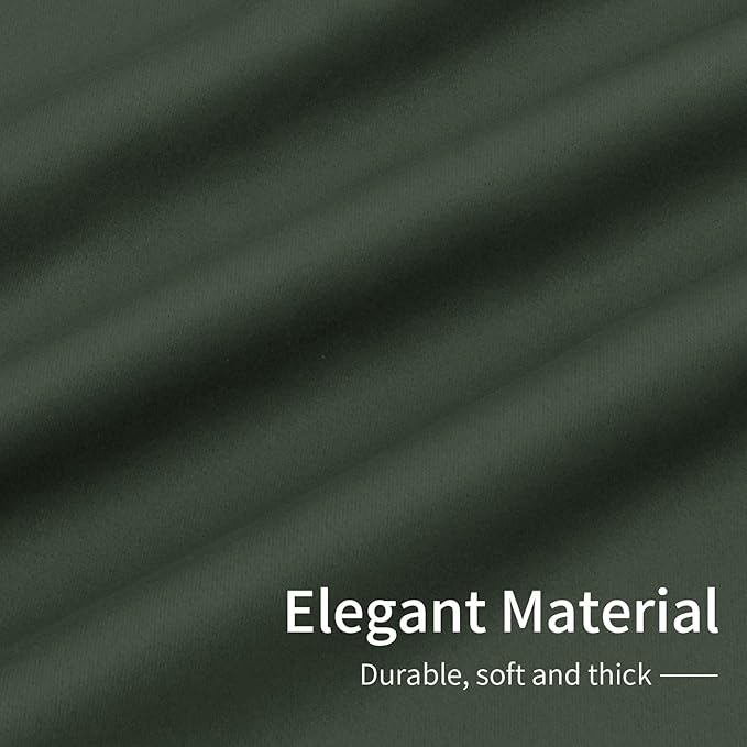 Easy-Going Blackout Door Curtains for Bedroom, Solid Thermal Insulated Grommet and Noise Reduction Window Drapes, Room Darkening Curtains for Living Room, 1 Panel (100x84 in, Greyish Green)