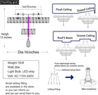 Flashing God 16 Inch Mini Chandelier Modern Crystal Chandeliers Light Semi Flush Mount Ceiling Light Fixture Small Black Chandelier for Bedroom Hallway Kitchen Foyer