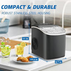 26LBS Per Day Portable Countertop Ice Maker, Self-Cleaning 2 Sizes of Bullet Ice Machine with Scoop and Basket, 9 Cubes in 6 min,Ideal for Home/Kitchen/Bar/Camping (Home, 26.5LBS/Day)