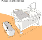 5 in 1 Baby Crib,Baby Bassinet, Bedside Cribs, Pack and Play with Bassinet and Changing Table, Portable Travel Baby Playpen with Bassinet Toys & Music Box,Mattress for Girl Boy Infant Newborn (Grey)