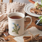Artistic Lavender pattern Ceramic Coffee Mug - 16oz, Hand-Painted, Microwave heating and dishwasher cleaning available, Ideal for Daily Brews