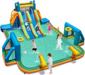 BOUNTECH Inflatable Water Slide, 19x17FT Mega Waterslide Park Dual Long Slides for Racing Fun w/Dual Climbing Wall, Large Splash Pool, Water Slides Inflatables for Big Kids and Adults Outdoor Backyard