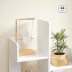 VASAGLE Bookcase, Tree-Shaped Bookshelf with 8 Storage Shelves, Rounded Corners, White 9.8D x 19.7W x 55.1H in, Engineered Wood