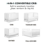 Carter's by DaVinci Colby 4-in-1 Low-Profile Convertible Crib in White, Greenguard Gold Certified