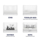GAP babyGap Graham 4-in-1 Convertible Crib with Storage Drawer - Greenguard Gold Certified, Bianca White