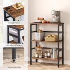 HOOBRO 3 Tier Bookshelf, Industrial Bookcase, Record Storage Rack with Side Fence, Wood Storage Shelf with Metal Frame, Rustic Open Display Shelf for Living Room, Bedroom, Rustic Brown BF86CJ01