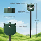 4 Pack Solar Ultrasonic Animal Repeller with Flashing LED Lights – Cat Deterrent Outdoor for Squirrels, Deer, Raccoons, Rabbits, Skunks, Dogs – Protects Garden, Yard, Lawn, Farm & Crops