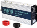 WZRELB 4000W Pure Sine Wave Inverter, Car Power Inverter 36V DC to 110V 120V AC Converter for RV, Truck, Solar, Outdoor with Dual AC Outlets, Hardwire Port, Surge 8000W, LED Display,Off-Grid