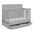 STORKCRAFT Homestead 5-in-1 Convertible Crib with Drawer (Pebble Gray) – GREENGUARD Gold Certified, Crib with Drawer Combo, includes Nursery Storage Drawer, Converts to Toddler Bed and Full-Size Bed