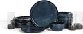 Stone Lain Mirella 16-Piece Dinnerware Set Stoneware, Borosilicate Glass, Blue