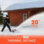 Litheli Electric Snow Shovel Cordless 20V, Brushless Lightweight Battery Powered Snow Blower with 4.0Ah Battery, Easy Snow Removal Tool for Driveways, Sidewalks, Patios and Decks