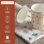 Maison d' Hermine Coffee Mug with Handles Tea Cups (15 Ounce, Pack of 2) | Fine Bone China Coffee Mugs for Hot Beverages Cappuccino Latte Home Restaurant Hotel Spring Summer -Colmar