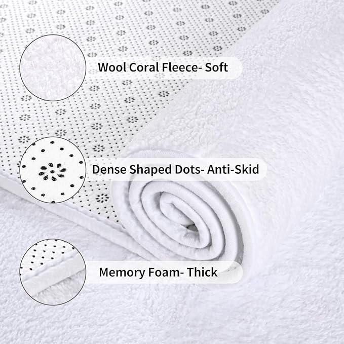 Area Rugs for Bedroom Living Room, 5x8 White Super Soft Comfy Thickened Memory-Foam Indoor Carpets, Modern Aesthetic Minimalist Carpet for Boys Girls Adults Apartment Nursery Home Décor