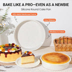 CAKETIME Silicone Round Cake Pan with Metal Reinforced Frame
