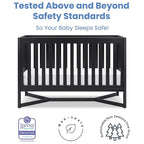 Delta Children Tribeca 4-in-1 Baby Convertible Crib, Midnight Grey