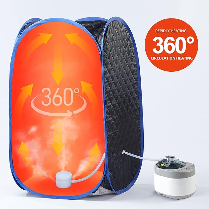 Smartmak Sauna Steamer, Portable 4L Upgrated Steam Pot Generator with Remote Control, Spa Machine with Timer Display Herbal Box for Steam Saunas, 110V US Plug- Grey