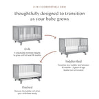 Babyletto Hudson 3-in-1 Convertible Crib with Toddler Bed Conversion Kit in Grey, Greenguard Gold Certified