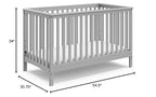 Storkcraft Hillcrest 4-in-1 Convertible Crib (Pebble Gray) - Converts to Daybed, Toddler Bed, and Full-Size Bed, Fits Standard Full-Size Crib Mattress, Adjustable Mattress Support Base