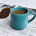 Bosmarlin Glossy Ceramic Coffee Mug Set of 2, Tea Cup for Office and Home, 18 oz, Suitable for Dishwasher and Microwave(Aquamarine, 2)