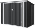 Greesum 5.8x3.3 FT Outdoor Storage Shed Metal Garbage Shed with Lid Chain Hydraulic Gas Rod for Lawn Tools, Bikes, Toys,Garbage Bin,Black