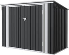 Greesum 5.8x3.3 FT Outdoor Storage Shed Metal Garbage Shed with Lid Chain Hydraulic Gas Rod for Lawn Tools, Bikes, Toys,Garbage Bin,Black