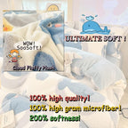 MorroMorn Twin Duvet Cover Set, Blue Whale Comforter Covers Bedding Sets, Fluffy Blanket Ultra Soft Kawaii Cute for Girls Toddler Kids Teen Women Twin/Twin XL Size