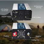 WZRELB 2000W Pure Sine Wave Inverter 48V DC to 110V 120V AC, Car Power Inverter with 4 AC Outlets, LED Display,Off-Grid Portable Power Converter for Home, RV, Truck, Camping