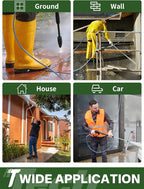 3/8" 4800PSI Pressure Washer Hose 100FT with Swivel Quick Connect for Cold/Hot Water Max 248°F, Kink Resistant Steel Wire Braided, Wear Resistant Power Washer Hose with M22 14mm Adapter