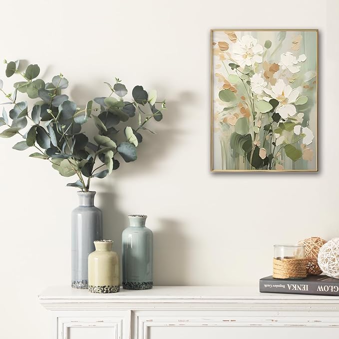 Flower Vase Set of 3, Ceramic Neutral Vases Home Decor, Pottery Rustic Farmhouse Decorative Vases Modern Decor for Table Mantel Entryway Bookshelf Living Room Kitchen Bedroom - Multicolor