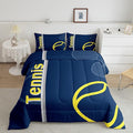 Feelyou Kids Tennis Comforter Set Twin Size Tennis Sports Bedding Set for Boys Girls Teens Bedroom Decor Tennis Gaming Comforter Blue Yellow Tennis Lovers Duvet Set with 1 Pillow Case