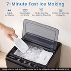 COSTWAY Water Dispenser with Ice Maker, 3 in 1 Bottom Loading Water Cooler for 5-Gal Bottle, Stainless Steel Hot and Cold Water Dispenser, 9 Cubes/7 Min, 33 LBS/24H Bullet Ice Cubes, Child Lock