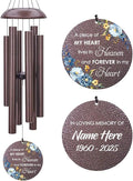 Personalized Sympathy Wind Chimes, Sympathy Gifts for Loss of Mom, Windchimes in Memory of a Loved One, Commemorative Sympathy Bereavement Gifts for Condolences/Funeral (36 inch)