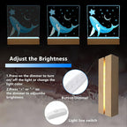 4Pack 6" Wood Rectangle Display Pedestal,Wooden Rectangle LED Lights Display Base for Acrylic and Plexiglass,Wood Night LED Light Lamp Base