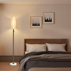 Dimmable Gold Floor Lamp for Living Room,Modern Standing Lamp with Marble Base,LED Bulb Included,Floor Lamps for Bedroom, Living Room,Office,Reading and Nursery(Brown Floor Lamp)