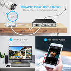 (HD 2.7K 5.0MP with Audio) 60 Days Storage Outdoor Wired Security Camera Systems PoE Outdoor Surveillance Video System