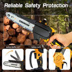 Cordless Mini Chainsaw 8 inch for Dewalt Battery 20v Max, Auto-Oiler, Hand Held Chain Saw Battery Powered for Wood Cutting, Brushless Battery Tree Saw for Tree Trimming/Pruning(Tool Only)