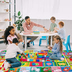 Playtime Collection ABC, Numbers and Shapes Educational Area Rug Soft Toddlers Kids Play Rug Mat Learning Mat for Classroom Bedrooms 78x59 Inch