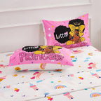 A Nice Night Black Girl Little Princess Comforter Set, Pink 6Pcs Bed in A Bag Full Size Sparkling Stars Bedding Set,for Kids, Girls