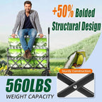 52" L Collapsible Wagon Cart Foldable, 300L 560lbs Weight Capacity, Heavy Duty Beach Wagon with Big Wheels, Shopping Carts for Grocery, Camping, Shopping, Beach, Garden Cart