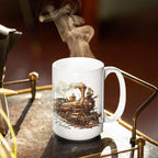 Customized Vintage Locomotive Design Ceramic Cup, Personalized Steampunk Train Coffee Mug 11oz 15oz, Unique Custom Name Mug Gift For Train Enthusiasts, Steam Engine White Mug