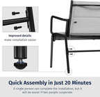 EAST OAK 4-Piece Patio Furniture Set, Waterproof Outdoor Furniture Set, Patio Sofa with Coffee Table for Balcony or Porch, 4 Seats Patio Conversation Sets for Backyard in Grey