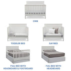 Delta Children Fancy 4-in-1 Crib, Bianca + Serta Perfect Slumber Dual Sided Recycled Fiber Core Crib and Toddler Mattress (Bundle)
