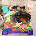 Black Girl Comforter Set Twin - 2Pcs Black Girl Twin Comforter Set for Girls, Twin Size Black Girls Bedding Set, Ultra Soft Breathable Starry Moon Prints Kids Comforter Set with 1 Pillowcase