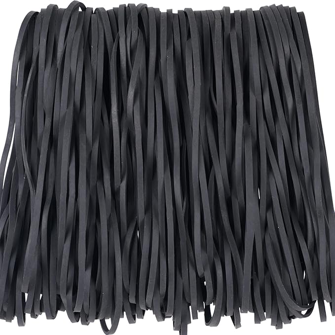 Black Heavy Duty Large Rubber Bands 140 Pack, Fits 8-33 Gallon Trash Cans, 7x1/8 Inches, Rubber Material