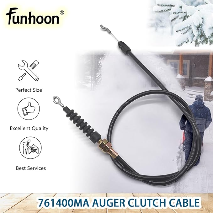 761400MA Auger Clutch Cable for Murray 627104X8 629104x35B Craftsman Briggs & Stratton Snow Blowers Replaces 340373 761400 761153