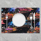 Feelyou Train Placemats Set of 4 12x18 Inch Colorful Steam Engine Table Mats for Party Kitchen Dining Decoration Holiday Seasonal Train Transportation Place Mat for Dinner Table Indoor Outdoor Decor
