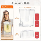Lifewit 3 Gallon Drink Dispenser for Parties, Large Plastic Beverage Container with Fruit Infuser & Leak-Proof Spigot, BPA Free Water Pitcher for Juice/Tea/Lemonade - Ideal for Bar & Outdoor
