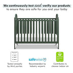 DaVinci, Beau 3-in-1 Convertible Crib in Forest Green, Greenguard Gold Certified