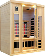 Ceramic Infrared Sauna 3 Person, Infrared Saunas for Home, Low EMF Far Infrared Sauna, Indoor Home Sauna Spa, Hemlock Wooden Sauna with Bluetooth Speaker, Chromotherapy Lamp, 2050W